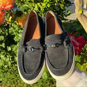 Coach navey suede loafers